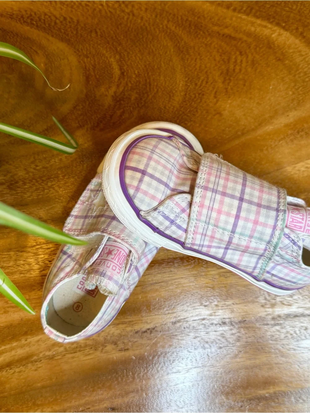 Converse | One Star Plaid Velcro Sneakers - Toddler 8 🩷💜